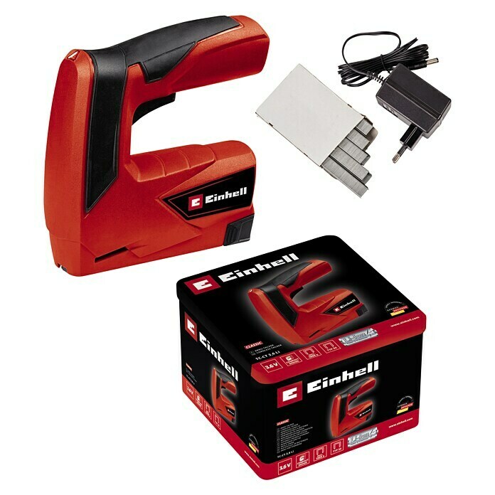 Einhell Classic Akku-Tacker TC-CT 3,6 Li3,6 V, 1 Akku, 1.300 mAh, Klammertiefe: 6 - 14 mm Diagonal View