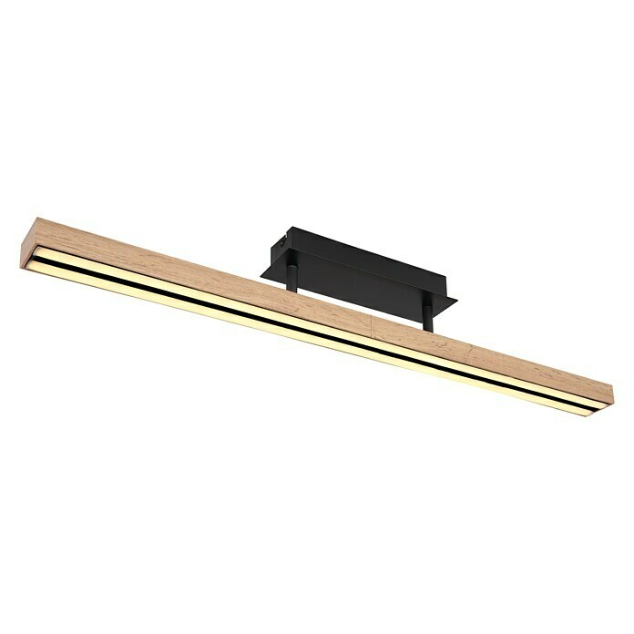 Globo Doro LED-Deckenleuchte Holzoptik (24 W, L x B x H: 81,5 x 7,5 x 14 cm, Holzoptik/Schwarz, Warmweiß) | BAUHAUS