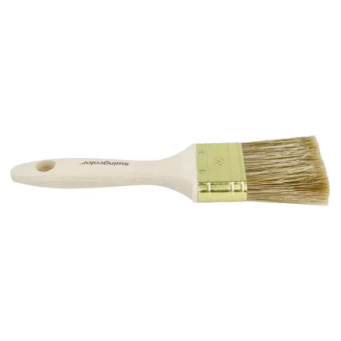 swingcolor Premium Lasur-Flachpinsel - Breite Borsten: 60 mm, Hollestermischung, Naturholz