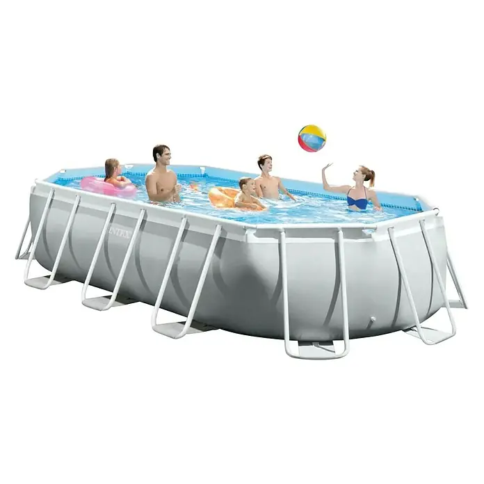 Intex Piscina Frame Prism frame oval - L x An x Al: 274 x 503 x 122 cm, 13.365 l - El Intex Frame Pool Set ofrece diversión para toda la familia. La piscina con marco de acero es fácil de montar y refresca en verano.