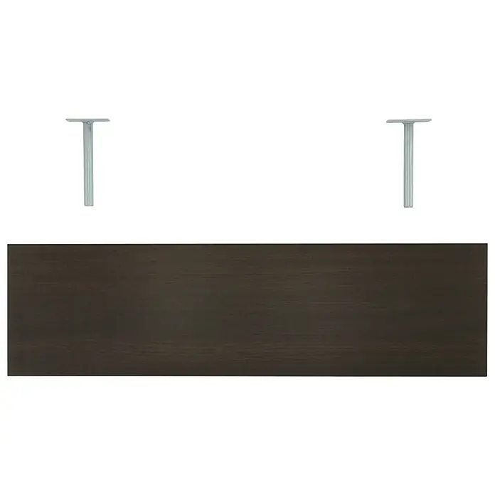 Dolle Wandboard Big Boy - L x B x H: 90 x 25 x 5 cm, Mocca, Belastbarkeit: 30 kg - Braune Wandgarderobe mit zwei silbernen Metallstangen zur stilvollen Aufbewahrung von Kleidung und Accessoires.