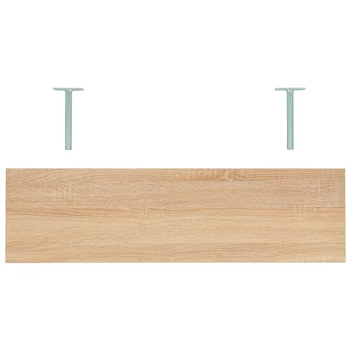 Dolle Wandboard Big Boy - L x B x H: 90 x 25 x 5 cm, Eiche, Belastbarkeit: 30 kg - Ein rechteckiges Regalbrett aus Holz mit zwei T-förmigen Wandhalterungen darüber, perfekt für die Wandmontage und zur Dekoration.