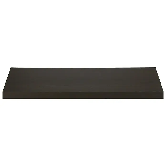 Dolle Wandboard Big Boy - L x B x H: 90 x 25 x 5 cm, Mocca, Belastbarkeit: 30 kg - Das Bild zeigt eine dunkle, flache Oberfläche, möglicherweise eine Tischplatte oder eine Ablage. Es ist schlicht und ohne erkennbare Details.