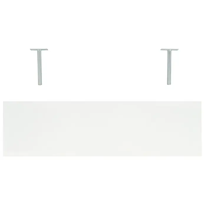 Dolle Wandboard Big Boy - L x B x H: 90 x 25 x 5 cm, Weiß, Belastbarkeit: 30 kg - Eine rechteckige, weiße Wandplatte, die mit zwei silbernen Halterungen an einer schwarzen Decke befestigt ist. Ideal für moderne Innenräume.