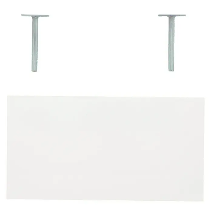 Dolle Wandboard Big Boy - L x B x H: 57 x 30 x 5 cm, Weiß, Belastbarkeit: 30 kg - Tischplatte mit zwei Tischbeinen. Die Tischplatte ist weiß und die Beine sind aus Metall. Perfekt für Ihr Zuhause oder Büro.