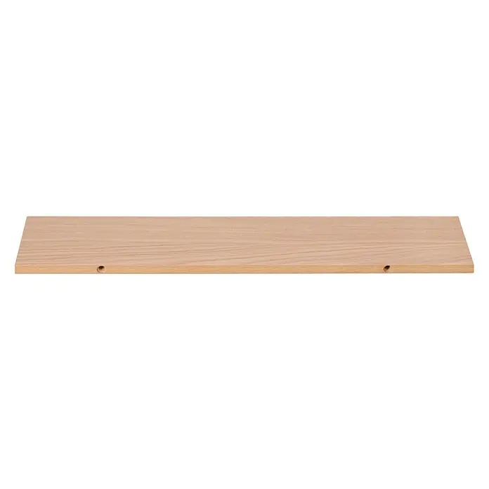 Dolle Wandboard Lite Vintage - L x B x S: 80 x 15 x 2 cm, Eiche - Helle Holzplatte mit zwei Löchern, ideal für Möbelbau oder Regale. Die Oberfläche ist glatt und die Maserung gut sichtbar.