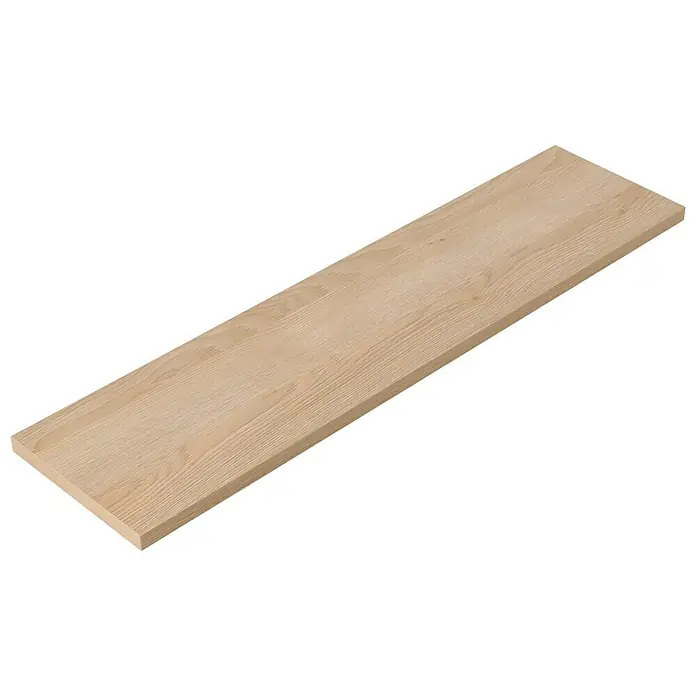 Dolle Wandboard Lite - L x B x S: 80 x 20 x 1,9 cm, Farbe: Eiche - Ein helles, unbehandeltes Holzbrett mit deutlicher Maserung, ideal für DIY-Projekte und Möbelbau. Die natürliche Optik verleiht jedem Raum Wärme.