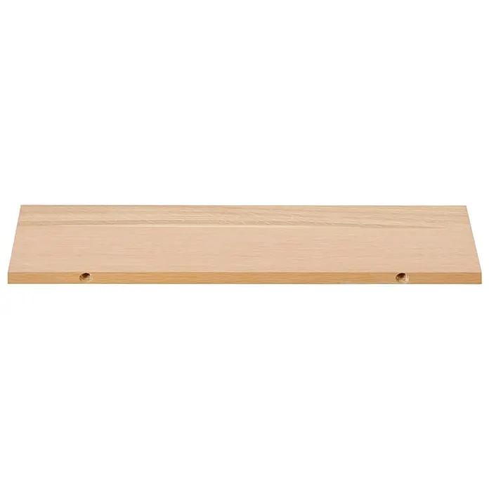 Dolle Wandboard Lite Vintage - L x B x S: 60 x 15 x 2 cm, Eiche - Eine hellbraune Holzplatte mit zwei Löchern an der unteren Kante. Die Oberfläche weist feine Kratzer auf und die Holzmaserung ist gut sichtbar.