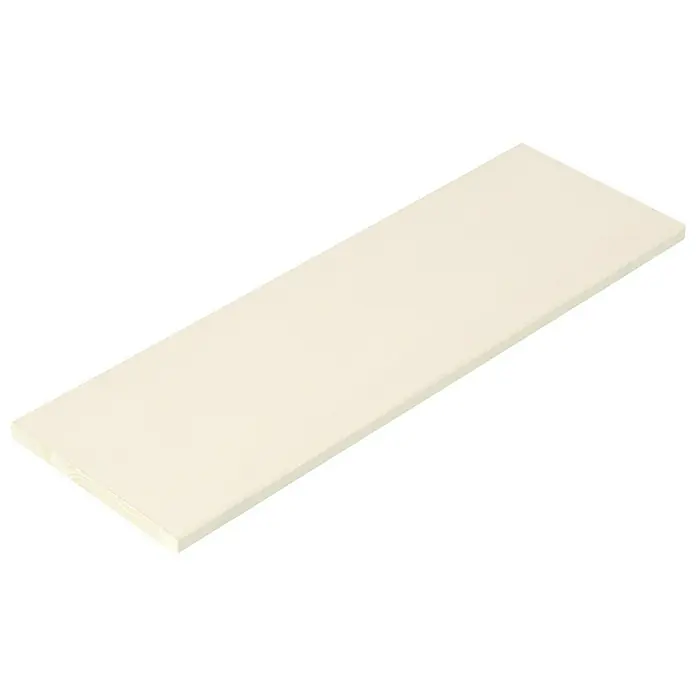 Dolle Wandboard Lite Vintage - L x B x S: 60 x 20 x 1,8 cm, Kiefer weiß - Nahaufnahme einer länglichen, weißen Keramikfliese mit glatter Oberfläche, ideal für Küchen- oder Badezimmerprojekte.