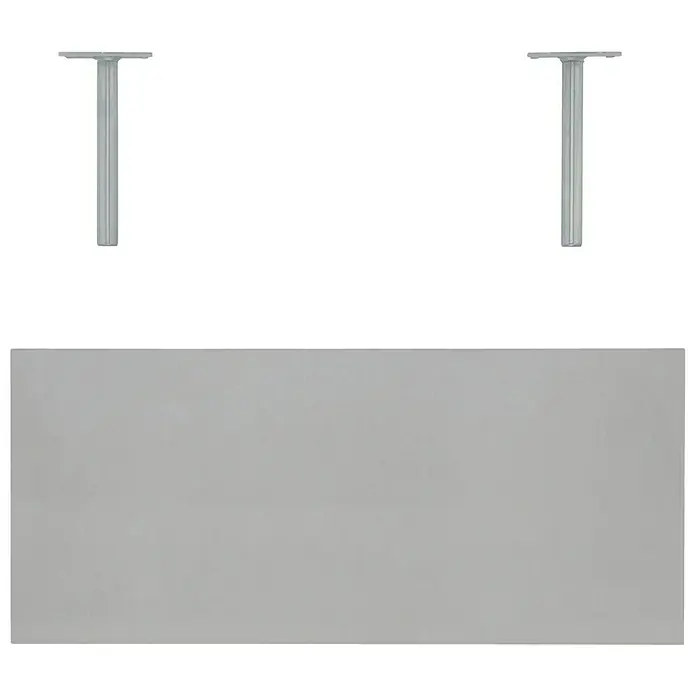 Dolle Estante flotante Big Boy - L x An x Al: 57 x 25 x 5 cm, Plateado, Carga soportada: 30 kg - Banco de ducha rectangular gris de pared con dos soportes en forma de T para mayor estabilidad y confort moderno en el baño.