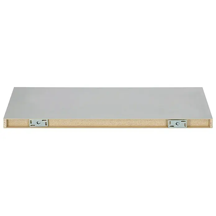 Dolle Estante flotante Big Boy - L x An x Al: 90 x 25 x 5 cm, Plateado, Carga soportada: 30 kg - Un estante gris con soportes ocultos para una exhibición mural limpia y moderna.