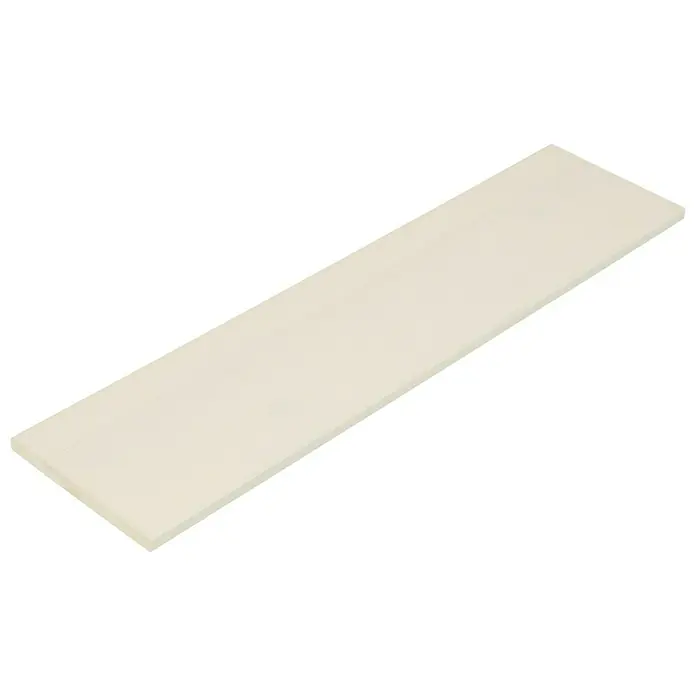 Dolle Wandboard Lite Vintage - L x B x S: 80 x 20 x 1,8 cm, Kiefer weiß - Nahaufnahme eines hellen, länglichen Keramikfliesenmusters auf einem schwarzen Hintergrund. Ideal für moderne Designprojekte.