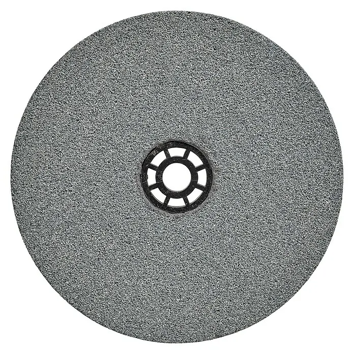 Einhell Schleifscheibe - Durchmesser: 150 mm, Körnung: 36, Stärke: 20 mm, Durchmesser Bohrung: 32 mm - Nahaufnahme einer Schleifscheibe mit feiner Körnung und einer zentralen Aufnahmebohrung, ideal für Präzisionsarbeiten.