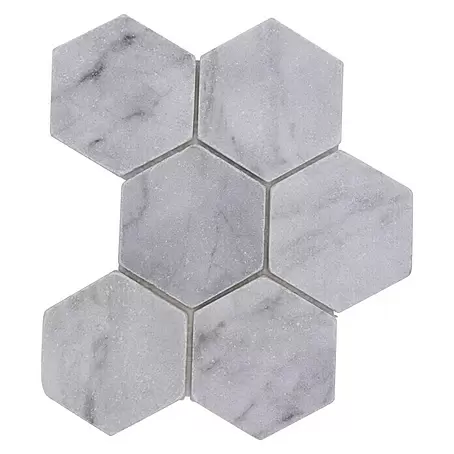 Mosaikfliese Hexagon Ibiza White Antique Marble XNT HX142