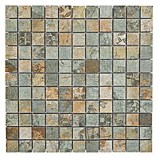 Mosaikfliese Quadrat Curtain 25 Mix CB 25BBG (29,5 x 29,5 cm, Grün/Beige/Braun, Matt)
