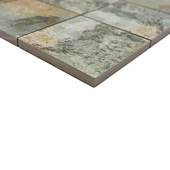 Mosaikfliese Quadrat Curtain 95 Mix CB 95BBG - 29 x 29 cm, Grün/Beige/Braun, Matt - Detailaufnahme