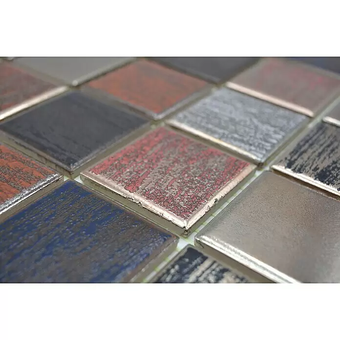 Mosaikfliese Quadrat Orient Color Mix CD AUBIS - 31,6 x 31,6 cm, Braun/Schwarz/Grau, Matt - Detailaufnahme