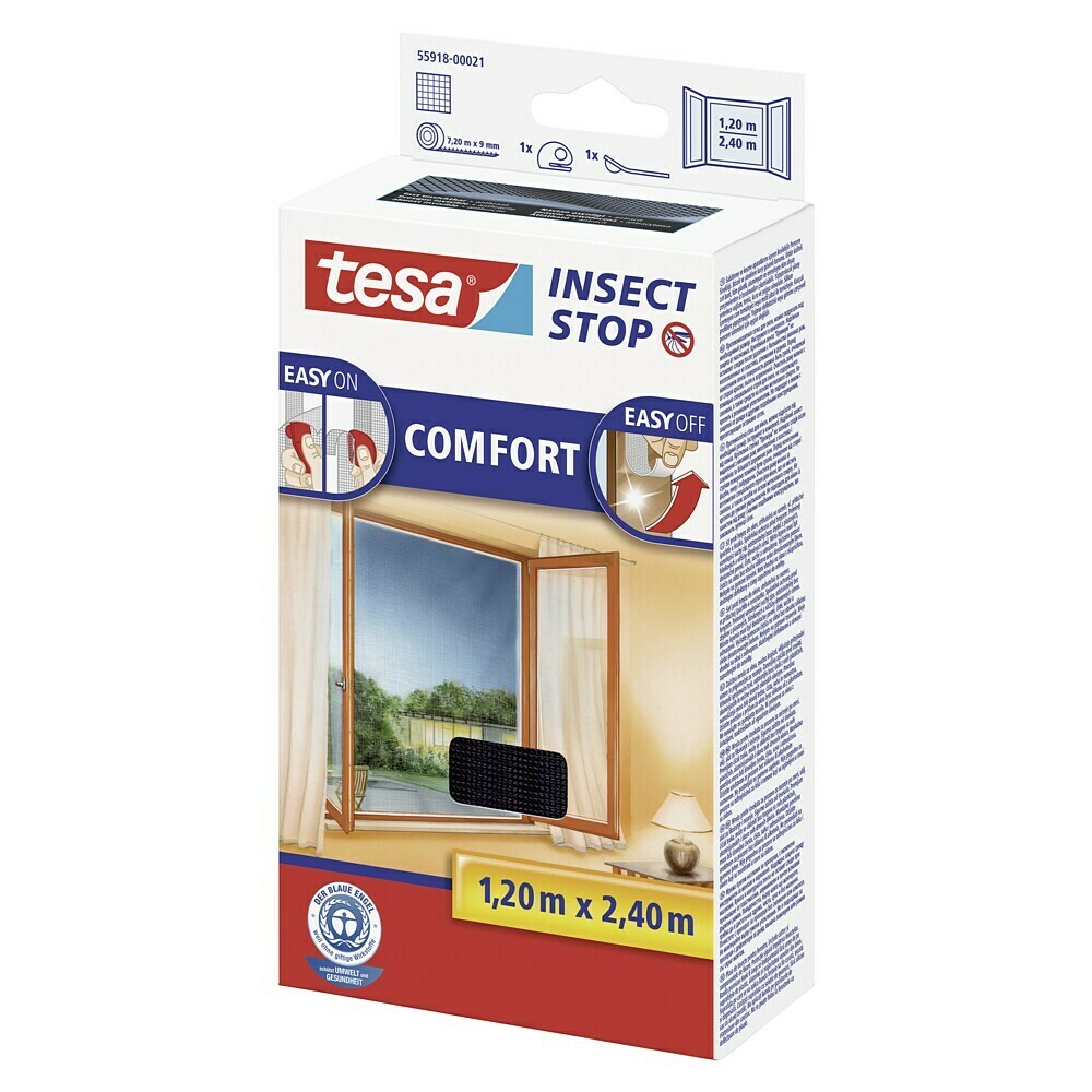 Tesa Insect Stop – Rouleau De Bande Velcro De Rechange (5,60m) – Pour Moustiquaire – Fixation Facile Sans Perçage