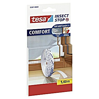 Tesa Insect Stop Cinta para mosquitera Comfort (Largo: 5,6 m, Antracita, Puede cortarse a medida)
