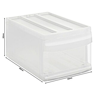 Rotho Schubladenbox Systemix M (L x B x H: 39,5 x 25,5 x 20,3 cm, Transparent, Anzahl Schubladen: 1 Stk.)