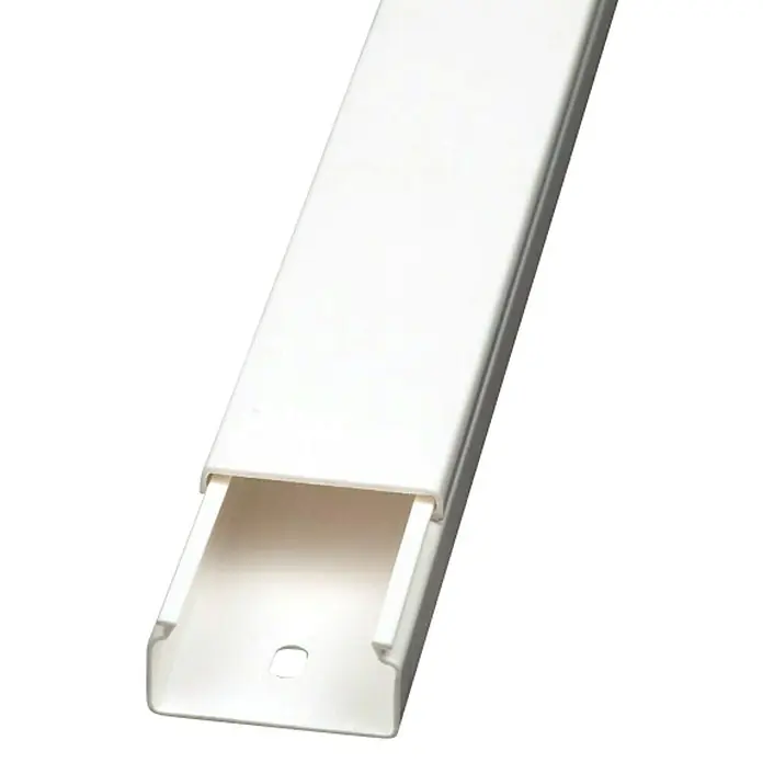 Canaleta para cables - L x An x Al: 2 m x 30 mm x 15 mm, Blanco - Toma del conducto de cable blanco, que facilita una gestión de cables ordenada, ideal para el hogar o la oficina.
