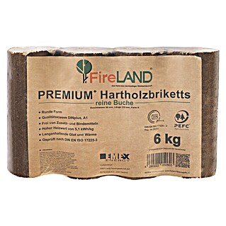 Fireland Hartholzbriketts Premium (6 kg, Buche)