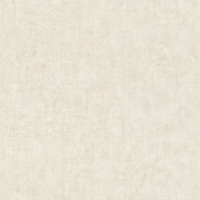 Rasch LOFT Vliestapete Uni - Creme, Betonoptik, 10,05 x 0,53 m - Detailaufnahme einer cremefarbenen Wand mit feiner Textur. Ideal als neutraler Hintergrund oder zur Darstellung von Wandbeschaffenheit.
