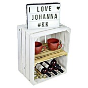 Holzregal (B x H: 16 x 40 cm, Holz, Weiß/Braun)