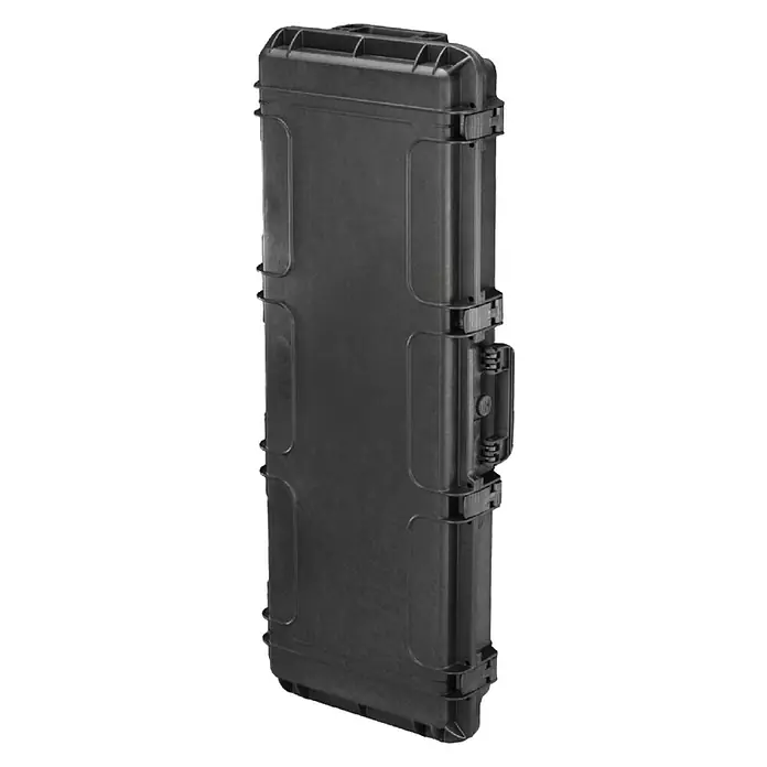 Wasserdichter Koffer MAX1100 - L x B x H: 1.177 x 450 x 158 mm, Mit Würfelschaumstoffeinlage, Passend für: Waffen, Schwarz, Kunststoff - Schwarzer, schmaler, stabiler Transportkoffer für den sicheren Transport empfindlicher Gegenstände, ideal für den Einsatz in verschiedenen Umgebungen.