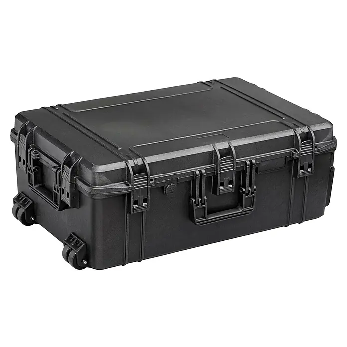 Wasserdichter Koffer MAX750 - L x B x H: 816 x 540 x 316 mm, Ohne Schaumstoffeinlage, Schwarz, Kunststoff - Schwarzer Rollkoffer aus robustem Kunststoff, ideal für den sicheren Transport von Ausrüstung und Werkzeugen mit verstärkten Verschlüssen.
