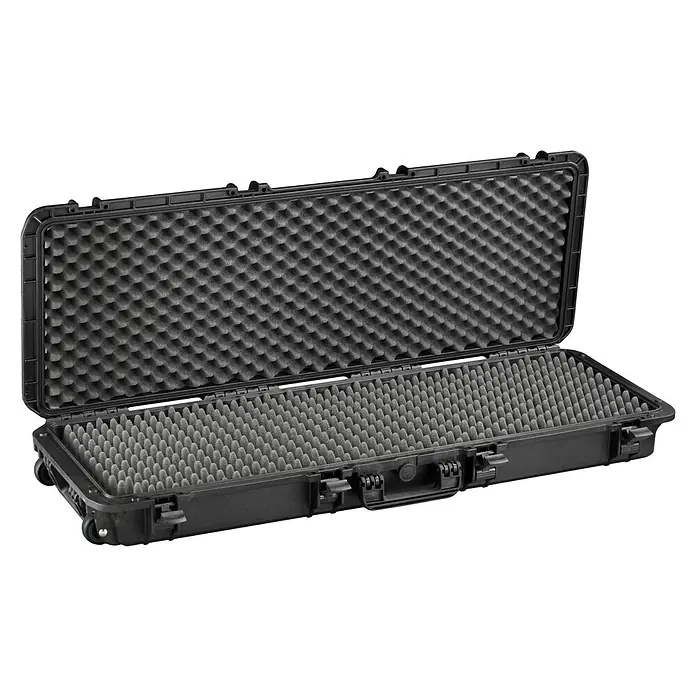 Wasserdichter Koffer MAX1100 - L x B x H: 1.177 x 450 x 158 mm, Mit Noppenschaumstoffeinlage, Passend für: Waffen, Schwarz, Kunststoff - Schwarzer Hartschalenkoffer mit Noppenschaumstoffeinlage, ideal für den sicheren Transport empfindlicher Gegenstände.