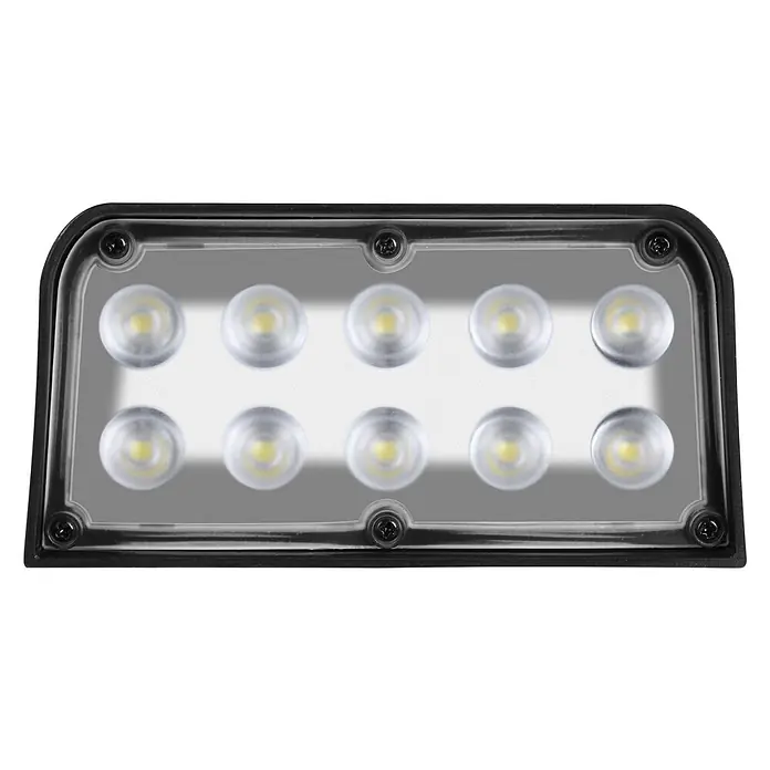 Arte confort Aplique solar para exterior Perseo - 2 W, L x An x Al: 11,7 x 8 x 16,9 cm, Negro, IP65, 200 lm - Lámpara LED negra con diez lámparas redondas bajo una cubierta transparente, fijada con tornillos.