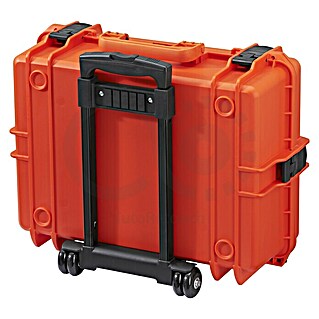 Wasserdichter Koffer MAX505TR (L x B x H: 555 x 445 x 258 mm, Ohne Schaumstoffeinlage, Ausziehbarer Trolley, Orange, Kunststoff)