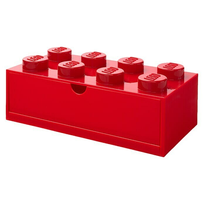 Lego SchubladenboxL x B x H: 31,6 x 18 x 11,3 cm, Rot, Anzahl Schubladen: 1 Stk. Diagonal View