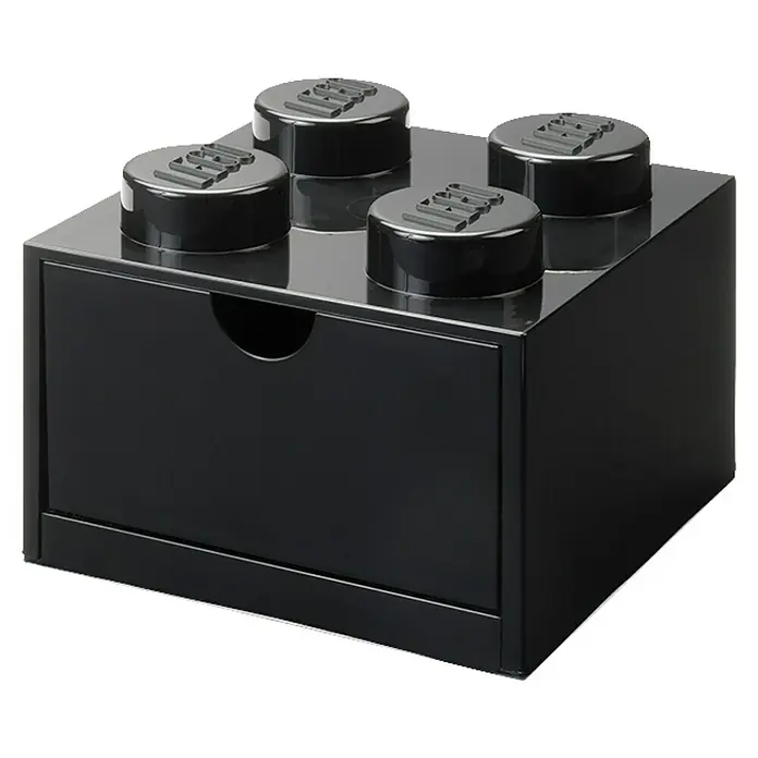 Lego Schubladenbox - L x B x H: 15,8 x 15,8 x 11,3 cm, Schwarz, Anzahl Schubladen: 1 Stk. - Schwarzer LEGO Aufbewahrungsstein mit Schublade, ideal für Spielzeug oder kleine Gegenstände. Dekoratives Element für LEGO Fans.