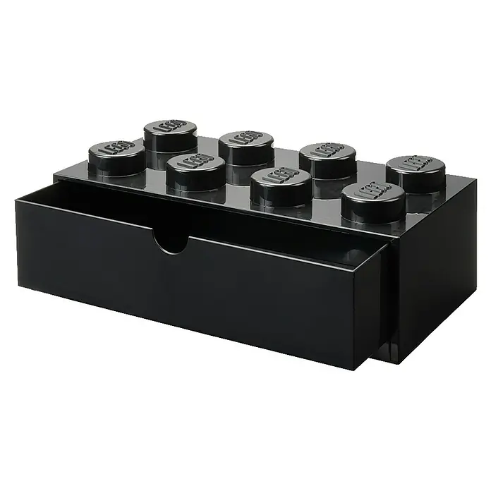 Lego Schubladenbox - L x B x H: 31,6 x 18 x 11,3 cm, Schwarz, Anzahl Schubladen: 1 Stk. - Schwarzer LEGO-Aufbewahrungsstein mit Schublade, ideal zum Organisieren von kleinen Gegenständen im Kinderzimmer oder Büro.