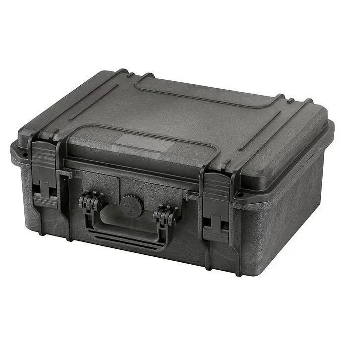 Wasserdichter Koffer MAX380 - L x B x H: 414 x 345 x 174 mm, Ohne Schaumstoffeinlage, Schwarz, Kunststoff - Robuster, schwarzer Schutzkoffer für Ausrüstung und Wertgegenstände. Ideal für sicheren Transport und Lagerung, mit stabilen Verschlüssen.