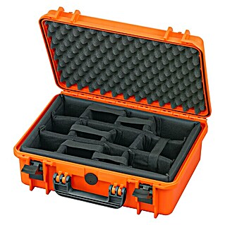 Wasserdichter Koffer MAX430 (L x B x H: 464 x 366 x 176 mm, Kunststoff, Mit Fototasche, Orange)