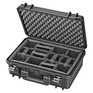 Wasserdichter Koffer MAX430 (L x B x H: 464 x 366 x 176 mm, Mit Fototasche, Schwarz, Kunststoff)