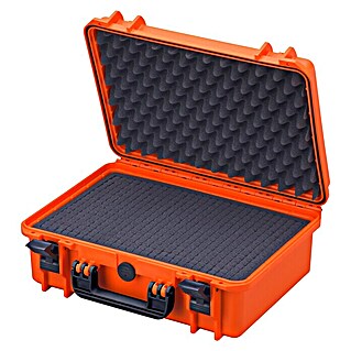 Wasserdichter Koffer MAX430 (L x B x H: 464 x 366 x 176 mm, Kunststoff, Mit Würfelschaumstoffeinlage, Orange)