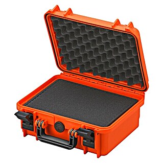 Wasserdichter Koffer MAX300 (L x B x H: 336 x 300 x 148 mm, Kunststoff, Mit Würfelschaumstoffeinlage, Orange)