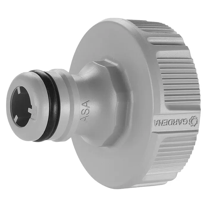 Gardena Adaptador para grifo - 33,3 mm (G 1) - Conector de grifo Gardena con superficie estriada y junta negra para una fácil instalación de mangueras de jardín.