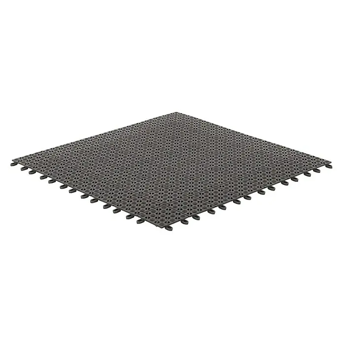 Klickfliese - Polyethylen, 55,5 x 55,5 x 1,1 cm, Mulitgrey, 1 Stk. - Die Abbildung zeigt ein graues, quadratisches Verbundfliesenprodukt. Ideal für Bodenbeläge, die Flexibilität und einfache Installation erfordern.