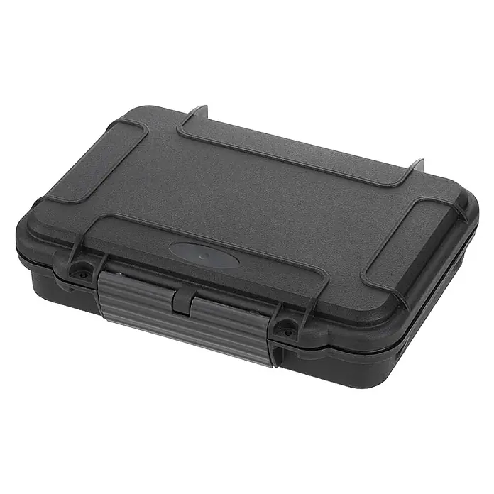 Wasserdichter Koffer MAXGRIP - L x B x H: 230 x 175 x 53 mm, Mit Würfelschaumstoffeinlage, Schwarz, Kunststoff - Schwarze, wasserdichte Aufbewahrungsbox für den sicheren Transport empfindlicher Gegenstände mit robustem Verschluss.