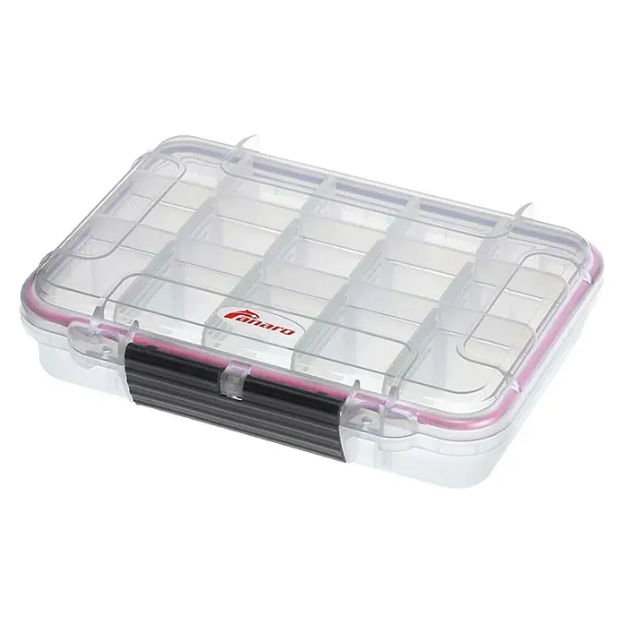 Wasserdichter Koffer MAXGRIP 3 - 15 Fächer - L x B x H: 175 x 115 x 47 mm, Mit Unterteilungen, Transparent, Kunststoff - Eine durchsichtige Tacklebox mit mehreren Fächern zur Aufbewahrung von Angelzubehör. Der Canaro-Organizer ist praktisch und gut gestaltet.