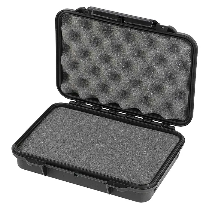 Wasserdichter Koffer MAXGRIP - L x B x H: 230 x 175 x 53 mm, Mit Würfelschaumstoffeinlage, Schwarz, Kunststoff - Offener, stoßfester Gerätekoffer mit Noppenschaumstoff-Füllung, ideal für sicheren Transport empfindlicher Gegenstände.