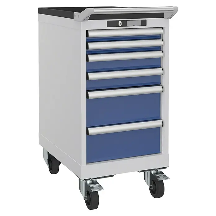 Lista Werkstattrollwagen - Anzahl Schubladen: 6 Stk., L x B x H: 57,2 x 41,1 x 84 cm - Werkzeugwagen mit mehreren Schubladen und Rollen für den einfachen Transport. Ideal für Werkstätten und Garagen.