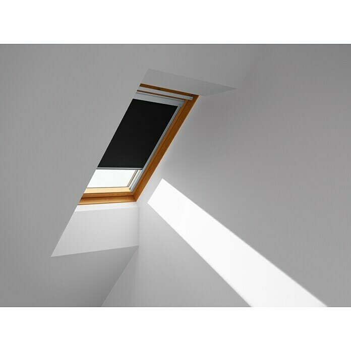 Velux Dachfensterrollo Classic DBL M04 4249 (Farbe: Schwarz - 4249, Farbe Schiene: Aluminium, Manuell) | BAUHAUS