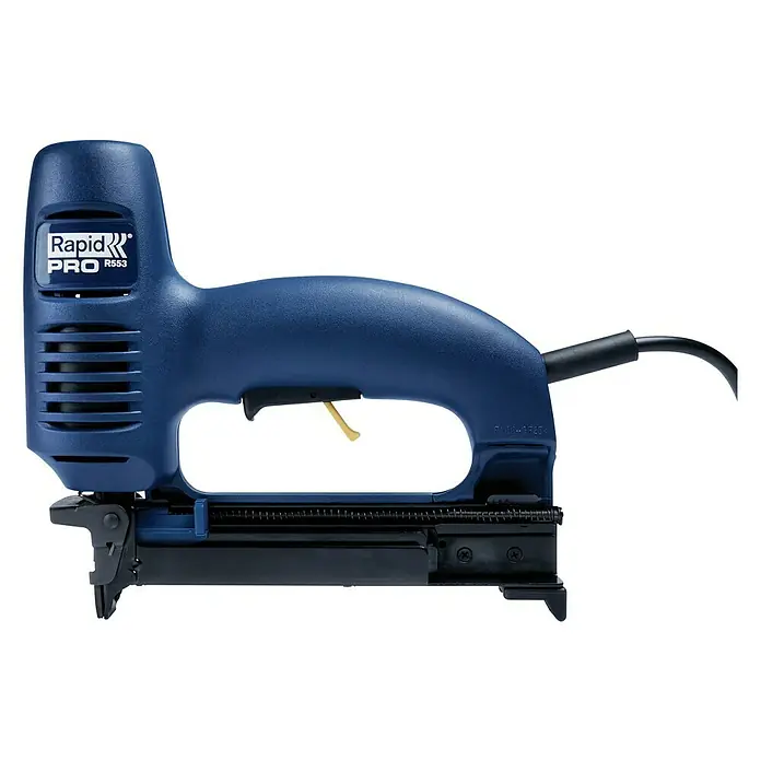 Rapid Kombi-Elektrotacker R553 PRO - Klammertiefe: 8 mm - 20 mm, Elektrisch, Schachtel - Rapid PRO R553 Elektrotacker in blau, ideal für den professionellen Einsatz. Ergonomisches Design für komfortables Arbeiten.