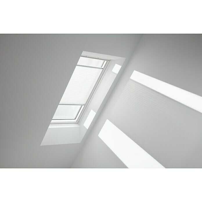 Velux Dachfensterplissee FHL FK06 1016S (Farbe: Weiß - 1016S, Farbe Schiene: Aluminium, Manuell) | BAUHAUS